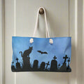 Halloween Cat Graveyard Weekender Tote – Spooky Black Cat Travel Bag